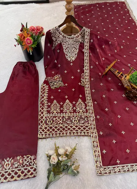 Sr 1700 Pure Gmy Silk With Embroidery Sequence Work Readymade Suits Online Wholesale